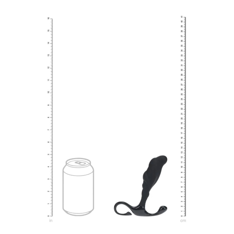 Rippled with Hard Loop Silicone Prostate Massager - L - Black - 7
