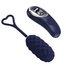 Jajko wibracyjne Vivian Blue 8 cm z teksturowaną powierzchnią i pilotem - 4