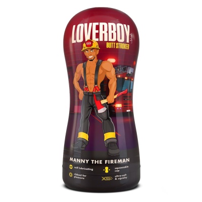 Masturbator Manny The Fireman - samoślizgowy stymulator TPE z regulacją podciśnienia, 17,7 cm - 1