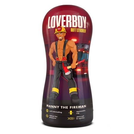 Masturbator Manny The Fireman - samoślizgowy stymulator TPE z regulacją podciśnienia, 17,7 cm - 1