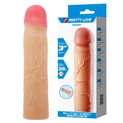PRETTY LOVE - Kylian Flesh, Extend your penis lenghth 3'' (76mm) - 1