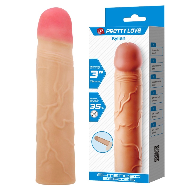 Kylian - nakładka przedłużająca o 7,6 cm z realistyczną teksturą - 1