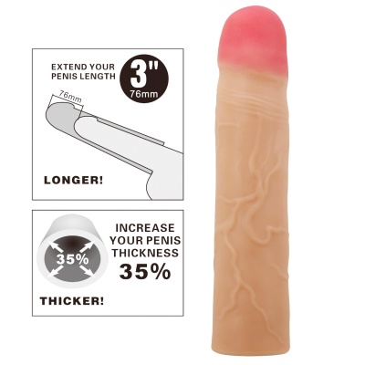 PRETTY LOVE - Kylian Flesh, Extend your penis lenghth 3'' (76mm) - 1 2