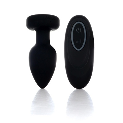 Wibrujący korek analny Disco Flashlight z pilotem i światłem LED, silikon medyczny, 9 cm × 3,7 cm - 1