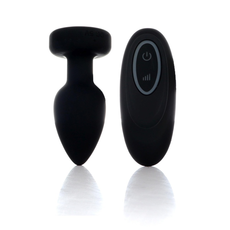 Wibrujący korek analny Disco Flashlight z pilotem i światłem LED, silikon medyczny, 9 cm × 3,7 cm - 1