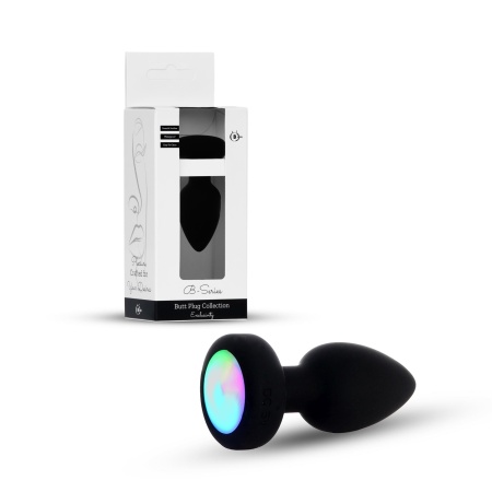 Wibrujący korek analny Disco Flashlight z pilotem i światłem LED, silikon medyczny, 9 cm × 3,7 cm - 11