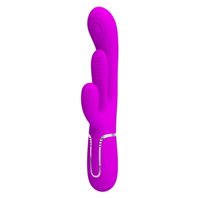 Wibrator króliczek Shonia Purple - 7 funkcji pulsacji, 7 trybów wibracji, 3 gałęzie, silikon - 1 2