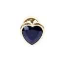Korek analny Gold Heart PLUG - stal nierdzewna, wąska szyjka i podstawa zabezpieczająca, 7 cm x 2,7 cm - 1