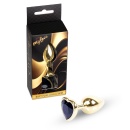Korek analny Gold Heart PLUG - stal nierdzewna, wąska szyjka i podstawa zabezpieczająca, 7 cm x 2,7 cm - 9
