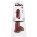 Balls Brown 10-calowy – realistyczny dildo PVC z przyssawką i jądrami, 25,4 cm - 1