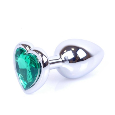 MyLove Toys - Jewellery Silver  Heart PLUG- Green - 1