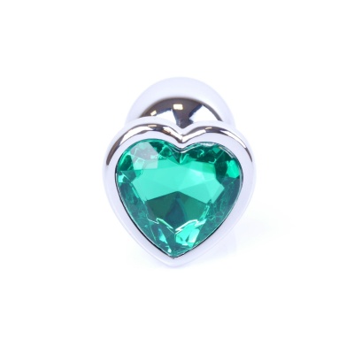 MyLove Toys - Jewellery Silver  Heart PLUG- Green - 1 2