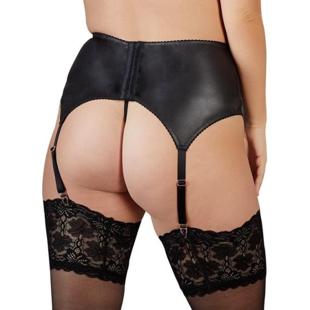 Pas do pończoch Cottelli Plus Size 2XL z koronką, 4 regulowanymi paskami i stringami - 5