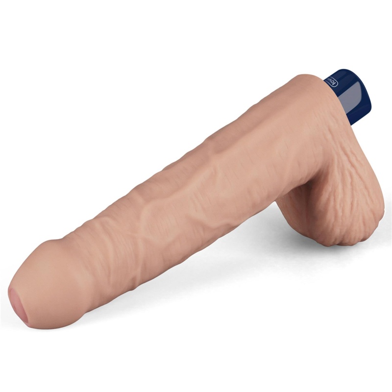 Wibrator dildo Real Softee 23 cm TPE 10 trybów wibracji nude - 8