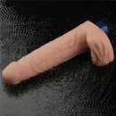 Wibrator dildo Real Softee 23 cm TPE 10 trybów wibracji nude - 14