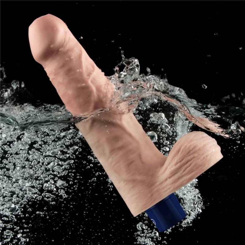 Wibrator dildo Real Softee 23 cm TPE 10 trybów wibracji nude - 15