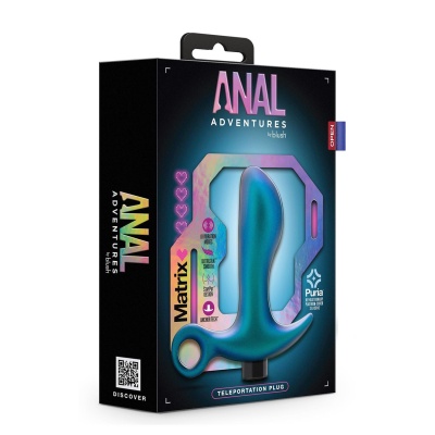 Wibrator analny (plug) Anal Adventures Matrix Teleportation Plug Lunar Blue - 10 programów wibracji, długość części wprowadzanej - 1