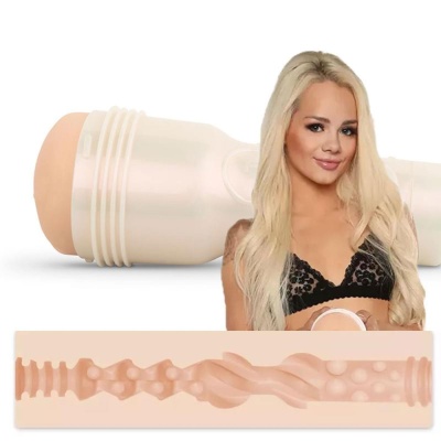Masturbator Elsa Jean Tasty - rękaw SuperSkin z teksturą żeber i wypustek, regulacja ssania, 25 cm - 1
