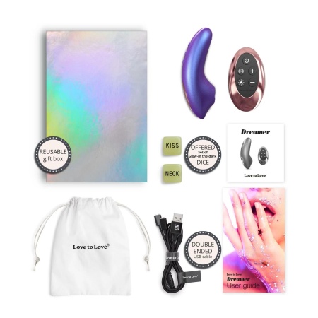 Stymulator łechtaczki Dreamer Iridescent Night - technologia Sense Touch, mechanizm Flapping, płaski korpus typu kamyk - 5