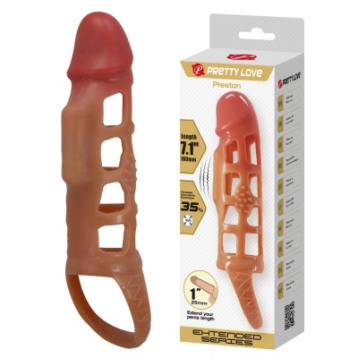 Nakładka na penisa Preston z wibracjami 18 cm - 1