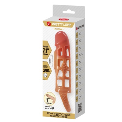Nakładka na penisa Preston z wibracjami 18 cm - 1 2