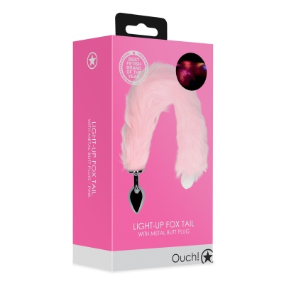 Light-up Fox Tail with Metal Butt Plug - 1 2