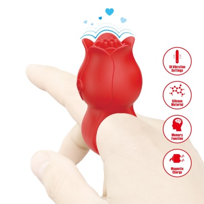 Wibrator na palec JAE z 10 funkcjami wibracji, silikonowy, 6,2 cm - 1 2