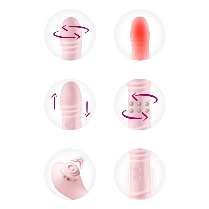 Wibrator Rabbit Lively 6-in-1 z rotacyjną główką 360°, tappingiem łechtaczki, podgrzewaniem i smukłą, długą konstrukcją - 3
