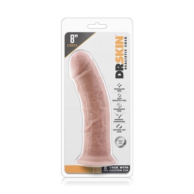 DR. SKIN 8INCH COCK SUCTION CUP VANILLA - 1