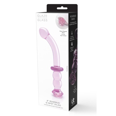 GLAZE GLASS ROSEBUD G-SPOT DILDO - 1