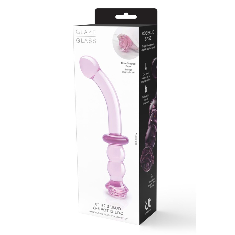 GLAZE GLASS ROSEBUD G-SPOT DILDO - 1