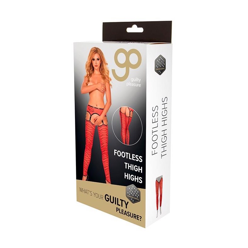GP PRINTED FOOTLESS THIGH HIGHS - 1