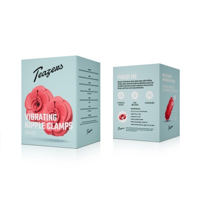 Teazers - Vibrating Nipple Clamps - Red - 1 2