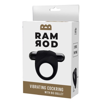 RAMROD VIBRATING COCKRING WITH BIG BULLET BLACK - 1