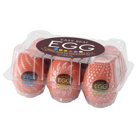 Masturbator jednorazowy Egg HB Package II - 6 teksturowanych stymulatorów TPE, długość 7 cm - 2