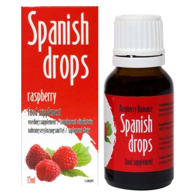 Krople na libido Spanish Drops Raspberry Romance 15 ml o smaku malinowym - 1