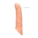 Nakładka na penisa RealRock Skin 20 cm - realistyczna faktura TPE i pierścień stabilizujący u podstawy - 6