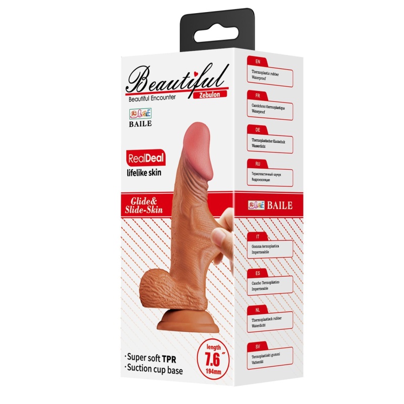 Dildo ZEBULON zakrzywiony z przyssawką 19,3 cm - 8