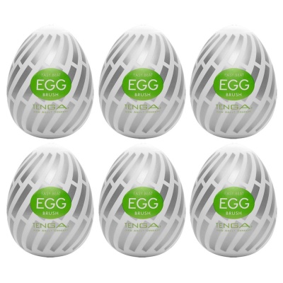 Egg Brush Pack of 6 - Jednorazowy Masturbator z wewnętrzną strukturą włosia, 7 cm - 1