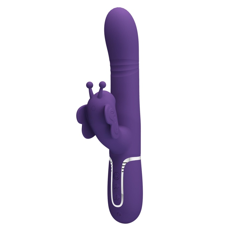 Wibrator króliczek Twinkled Tenderness Purple - ruchome kulki, podwójna stymulacja, 22,6 cm - 2