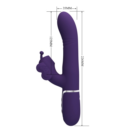 Wibrator króliczek Twinkled Tenderness Purple - ruchome kulki, podwójna stymulacja, 22,6 cm - 8
