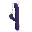 Wibrator króliczek Twinkled Tenderness Purple - ruchome kulki, podwójna stymulacja, 22,6 cm - 8
