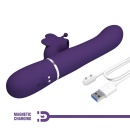 Wibrator króliczek Twinkled Tenderness Purple - ruchome kulki, podwójna stymulacja, 22,6 cm - 10