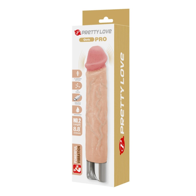 Osric Pro - elektryczne dildo z TPE, 10 trybów wibracji, USB-C, wodoodporne - 10