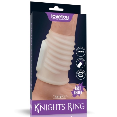 Wibrujący pierścień erekcyjny Spiral Knights Ring biały 9,9 cm - 1