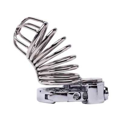 Klatka na penisa Stainless Steel Penis Cage 1 z zamkiem na klucz, stal nierdzewna - 1 2