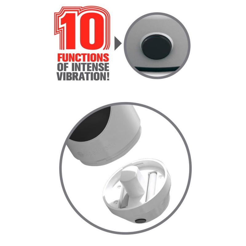 Masturbator wibracyjny PET Mega Grip Vibrating Stroke z regulowanym uciskiem bocznym i 10 trybami wibracji, długość 23,7 cm - 7