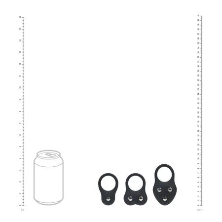 Silicone Training Cockring Set of 3 - S/M/L - Black - 5