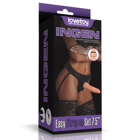 Zestaw strap-on regulowany z dildo TPE 19 cm - 1