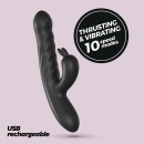 Wibrator Rabbit Lapin Thrusting 21,5 cm Czarny Silikon - 2